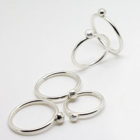 Handmade Silver Bobble ring - stacking rings - sold separately