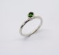 Oval cut Green Tourmaline gem set silver stacking ring